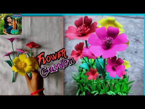 Paper Flowers For home Decoration | Paper Flower Garden | #Diy #PaperCrafts  #CraftyBidisha