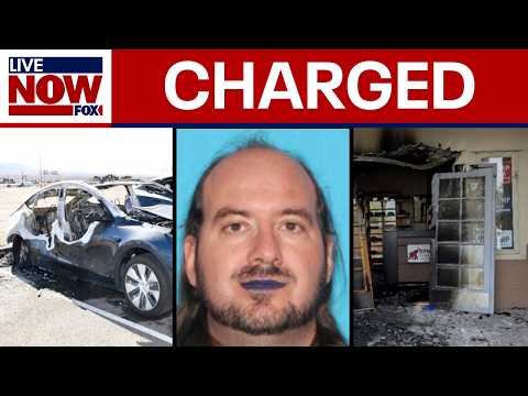 Video | Man charged for arson attacks on Tesla dealership, New Mexico GOP office
