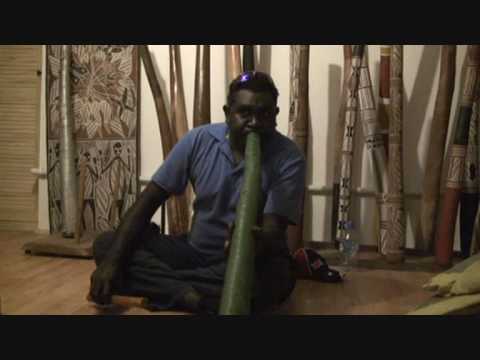 Mirrwatnga Munyarryun Playing a Buwathay Ceremonially Used Yidaki