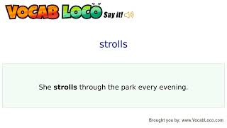 Video thumbnail for strolls
