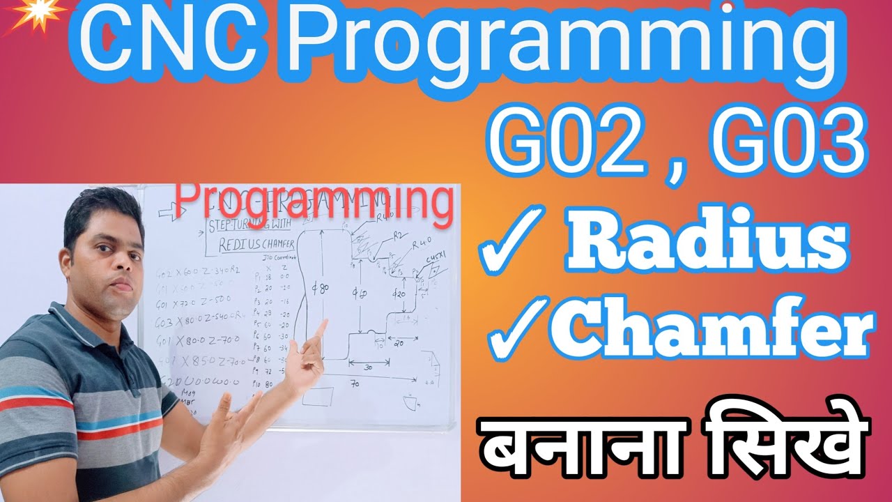 G02,G03  program| Radius program|| Chamfer program || cnc programming||