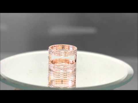 14k Rose Gold Round Cut Diamonds Band Anniversary Art Deco Modern Style 2.00ctw - KNR INC - 818