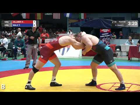 Round 3 FS - 97 kg: H. ZILLMER (USA) v. T. WALZ (USA)