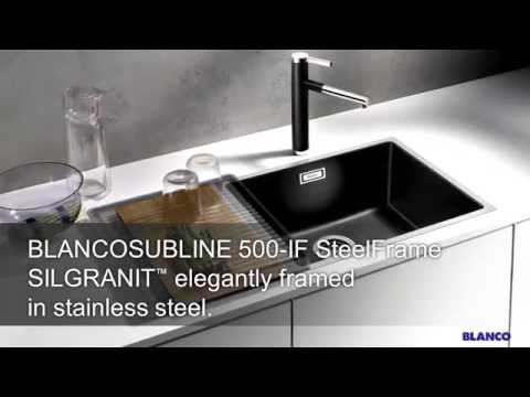 Pealt paigaldatav köögivalamu BLANCO SUBLINE 500-IF/A SteelFrame, SILGRANIT™, 1 kauss, antratsiit, 60 cm aluskapile - Video