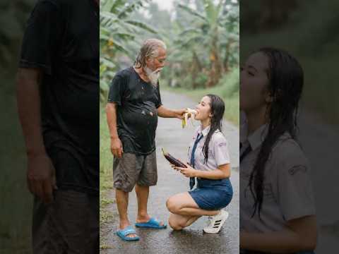 heavy rain in village life with rainstorm and thunder #rainyday #heavyrain #fyp