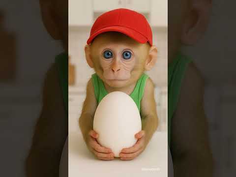 baby monkey wants an egg too 🥚😂