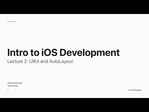 Intro to iOS Development: Lecture 2  - UIKit & AutoLayout