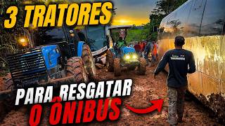 O ÔNIBUS NÃO SAÍA! Foi preciso juntar 3 tratores