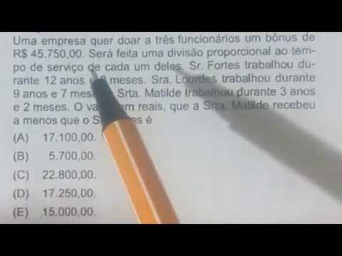 1 QUESTÃO DE CONCURSO DE MATEMÁTICA RESOLVIDA BÁSICA - SP (Questão 20 - Part7)