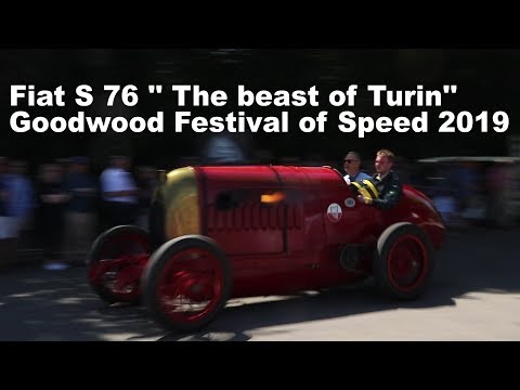 Fiat S76 'The Beast of Turin'' start up , sound , flames, at The Goodwood Festival of Speed 2019