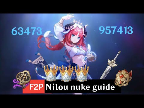 F2p Nilou 1 million | Triple crown Nilou | F2p Nilou Nuke Guide | Harbinger of Dawn | Genshin Impact