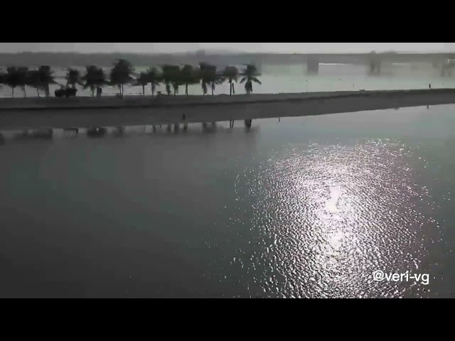 Imagem de drone do piscinão de ramos 