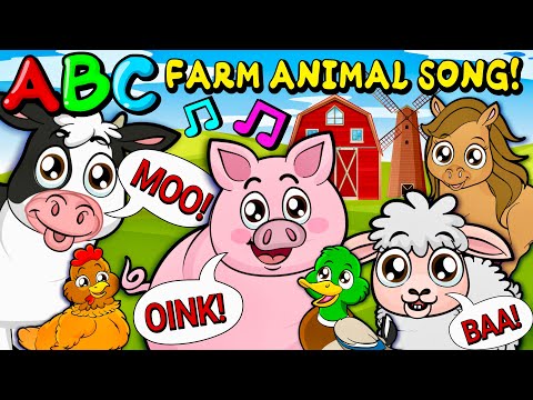 Farm Animal Sounds ABC Song! Moo, Oink, Baa & More – Fun for Kids