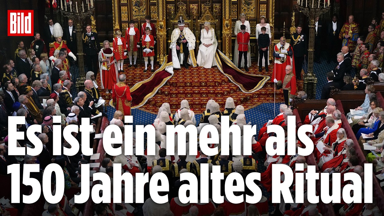 Ansprache während Regierungskrise: König Charles reitet im Parlament ein