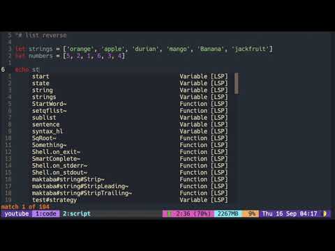 Vimscript Tutorial List Reverse The List