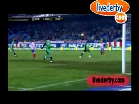Goal Simao 1-0 - Atletico Madrid vs Racing Santander - Copa Del REy