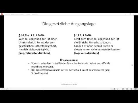 Strafrecht GK I - Einheit 19 (Irrtumslehre I)
