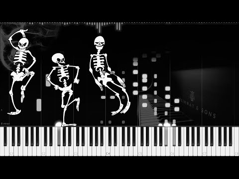 Spooky Scary Skeletons (Ragtime | LyricWulf Piano Tutorial on Synthesia)