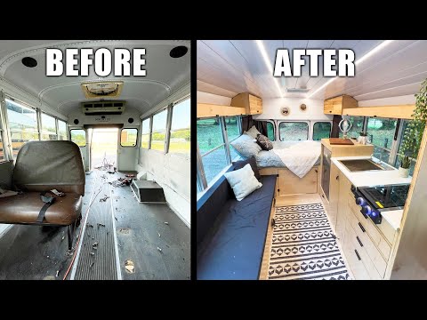 SKOOLIE Bus Conversion Timelapse (Start To Finish 4yrs)