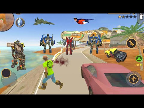 Vegas Crime Simulator (Transformer Fight Car Robot) Vegas Hero Destroy Robot Alien Ship - HD