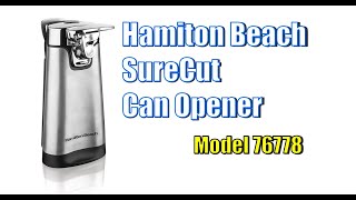 Hamilton Beach ShortCut Stainless Steel Can Opener Model 76778