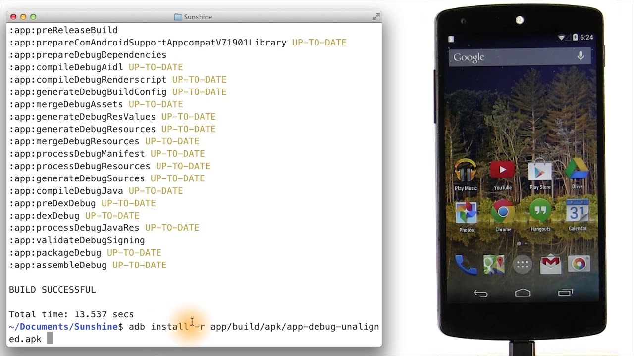 Launching on  a Device - Developing Android Apps