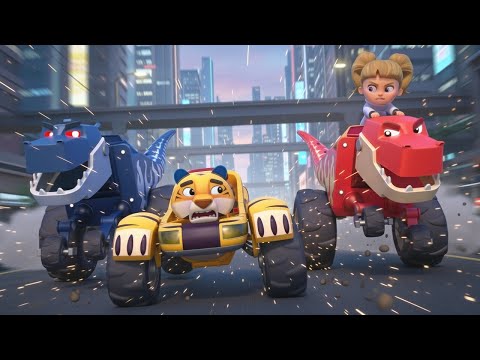 T-REX TRUCK and his EVIL TWIN destroy Animatown! We need the RESCUE SQUAD! | Cars Rescue Team