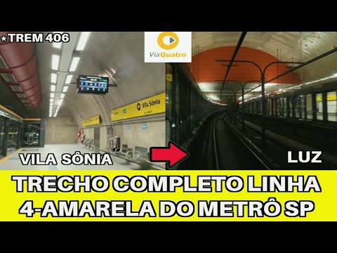 Via Quatro | Trecho completo da linha 4-Amarela (Vila Sônia ➡️ Luz)