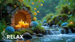 Relaxing Spa Music 🌿 Stream & Soft Piano | Candlelight Ambience for Stress Relief