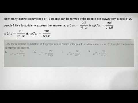 How many distinct committees of 13 people can be formed if the people are drawn from a pool of 20 pe