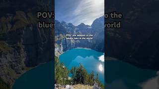 The BLUEST lake in the world 😍 #switzerland #oeschinensee