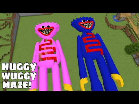 HUGGY WUGGY BLUE AND PINK MAZE Gameplay in Minecraft - Coffin Meme