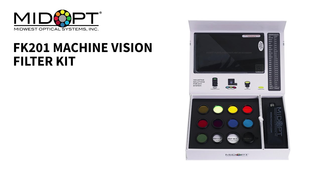 FK201 Machine Vision Filter Kit by MidOpt®. Test the effects of monochromatic illumination.