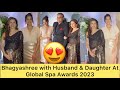 Legend Actress Bhagyashree With Husband Beautiful Daughter Avantika At Global Spa Awards 2023