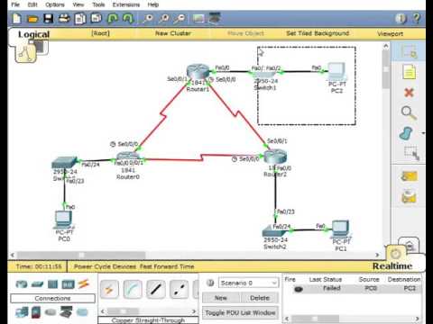 Cisco packet tracer #7 - Static Routing (3 Router 3 DCE wire)
