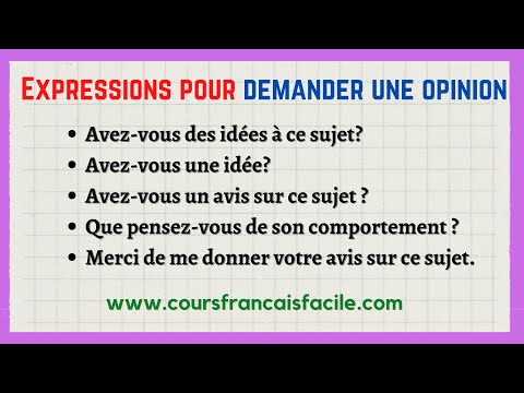 Expressions pour demander une opinion