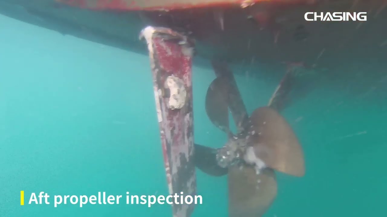 CHASING ROV completing an underwater ship hull inspection