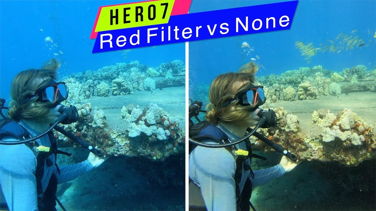 GoPro Hero7 Black: Red Filter VS None UnderWater Comparison - GoPro Tip #638