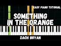 Zach Bryan Something In The Orange Easy Piano Tutorial