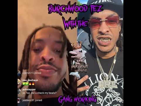 Bigmoochiegrapes artist Burchwood tez with the gang working.