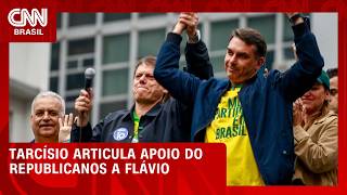 Vídeo: Tarcísio reúne Flávio e Marcos Pereira e encaminha apoio do Republicanos | CNN PRIME TIME