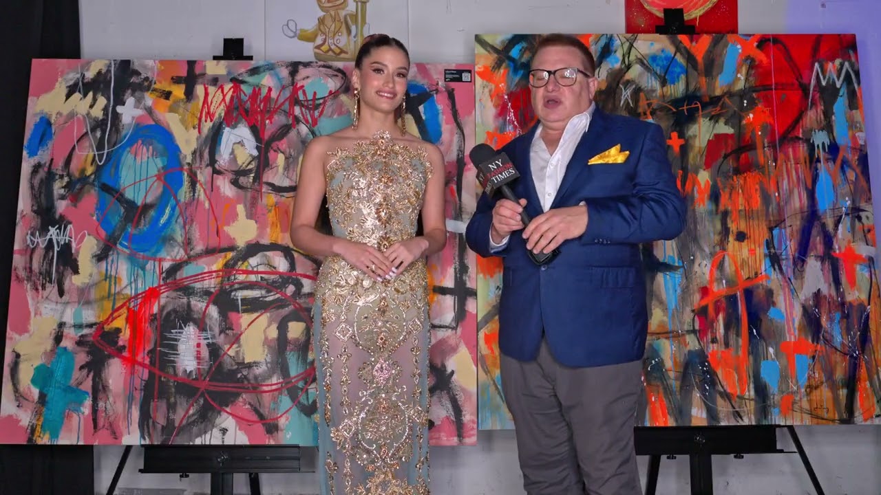 Model Leah wearing her runway look from Designer Giannina Azar  @artheartsfashion Art Basel