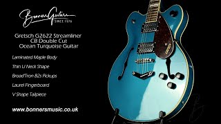 Video thumbnail for Gretsch G2622 Streamliner CB Double Cut Ocean Turquoise Guitar by Bonners Guitar Store