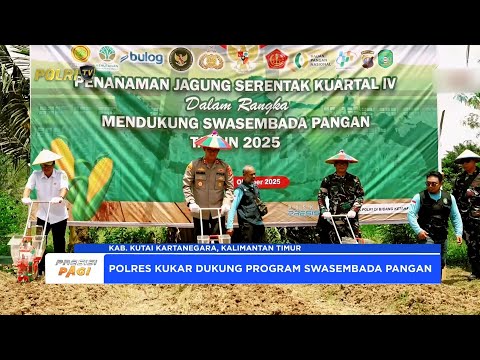 POLRES KUTAI KARTANEGARA LAKSANAKAN PENANAMAN JAGUNG SERENTAK DI LOA KULU DUKUNG SWASEMBADA PANGAN