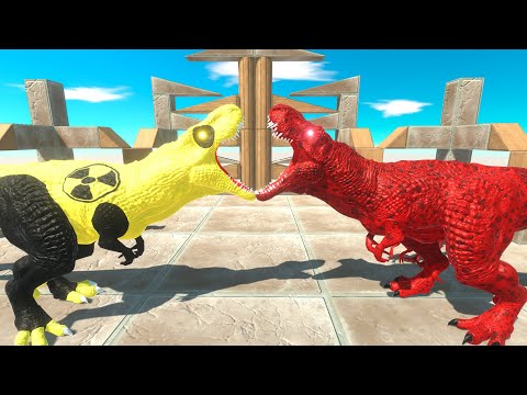 ⚡ RADIOACTIVE T-Rex vs VIRUS T-Rex DEATHRUN - 🦖 Animal Revolt Battle Simulator 🦕