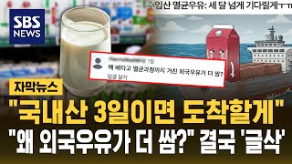 국내산 우유 3일이면 도착할게 홍보글 올렸다 '역풍'..근데 왜 외국우유가 더 싸지? (자막뉴스) / SBS