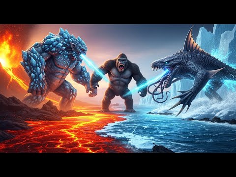 King Kong vs. Mega Troll vs. Sea Eater: Fire and Ice | The Clash of Legends