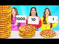 ESCAPING 100 LAYERS OF FOOD CHALLENGE || Giant VS Tiny Food For 24 Hours by 123 Go!