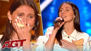 GOLDEN BUZZER! Lily Meola Makes Heidi Klum Cry With Her EMOTIONAL Original Song!