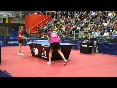 Finale.Dames A 2014..MARCHETTI NATHALIE A1 tegen LOYEN ELINE A7....laatste set